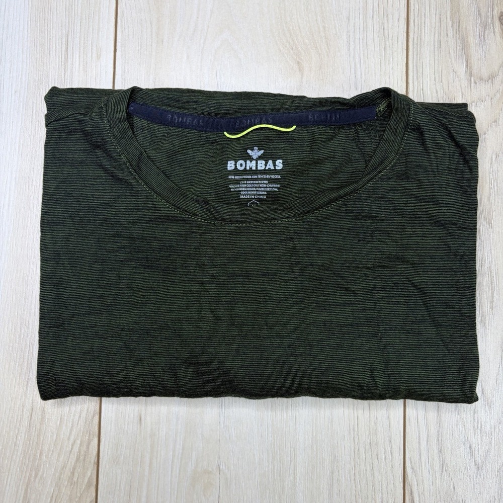 Bombas Merino Wool Blend Shirt Womens Medium Long Sleeve Base Layer Green - Picture 1 of 4